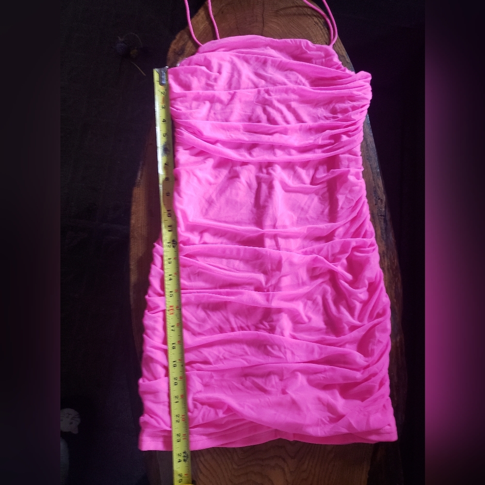 Size large Hot Pink scrunch dress